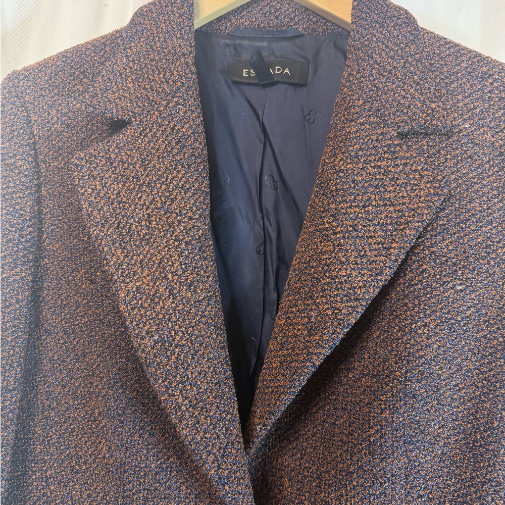 Escada Brown Wool/Alpaca/Silk Bouclé Blazer and Skirt Set - Picture 3 of 15